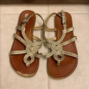 Gold strappy sandals